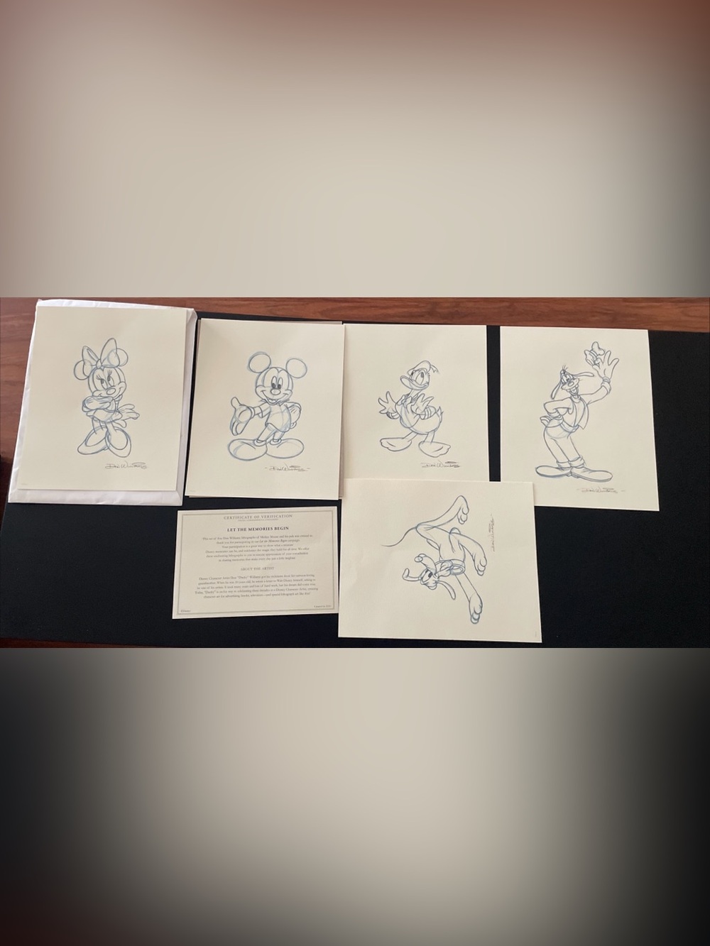 Complete Disney "Fab Five" Sketch Set by Don "Ducky" Williams - with COA (2011)